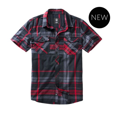 BRANDIT Roadstar Shirt 1 2 Arm Anthracite Red 29 90