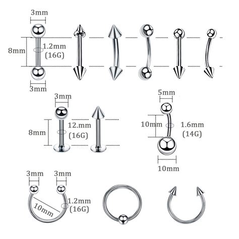 Piercing Kits For All Piercingsstainless Steel Piercing Kit 14g 16g Piecing Needles For Ear