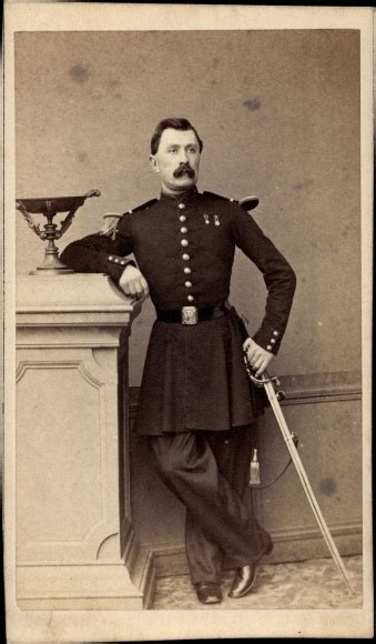 Cdv Franz Sischer Soldat Dritte Republik Uniform Standportrait