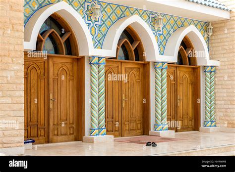 Mosque Entrance Main Entrance Doors To An Islamic Mosque In Al Ain