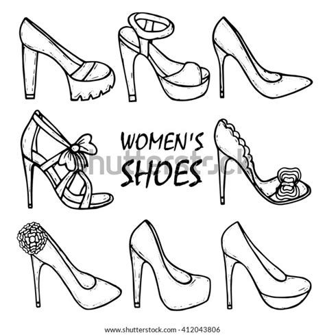 Beautiful Hand Drawn Womens High Heel Stock Vector Royalty Free 412043806