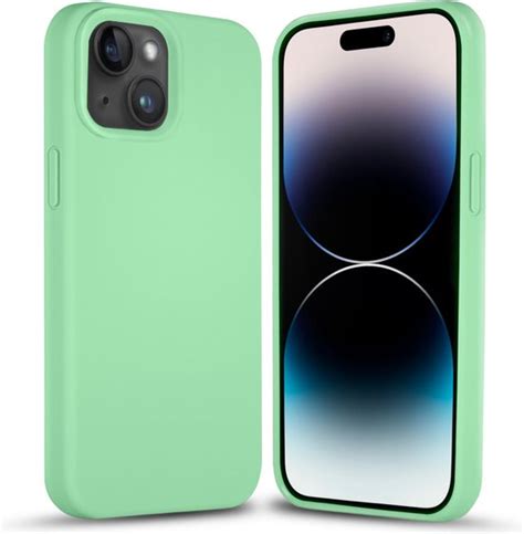 Coverzs Solid Silicone Case Geschikt Voor Apple Iphone Mint