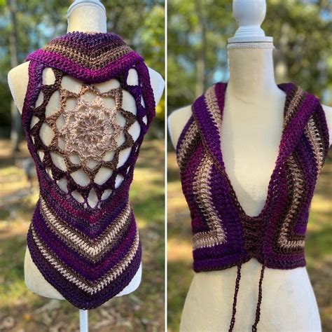 Crochet Vest Pattern Cosmic Mandala Vest Pattern Etsy Crochet Vest