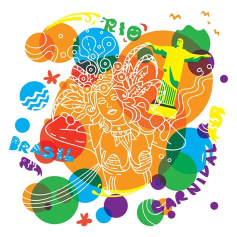 Rio Carnival. Vector Illustration Decorative Background Design Editorial Image - Illustration of ...