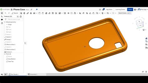 Onshape Surfacing Introduction Exercise Phone Case Youtube