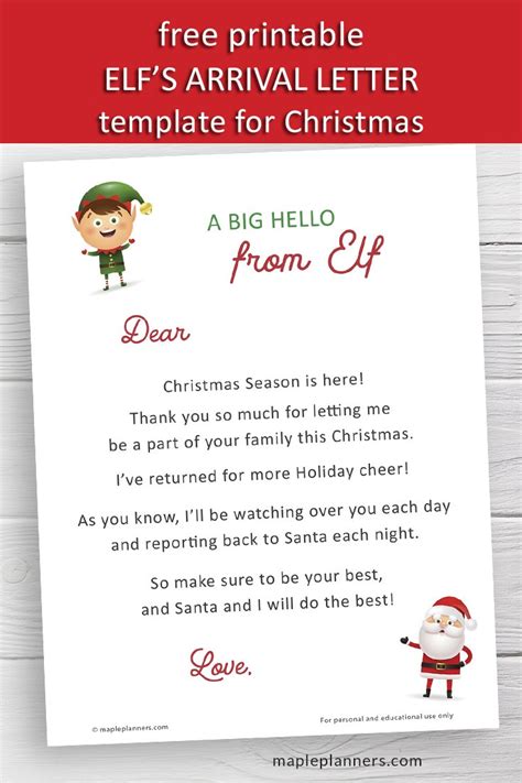 Letter Templates For Elf On The Shelf Blank Elf Letter With