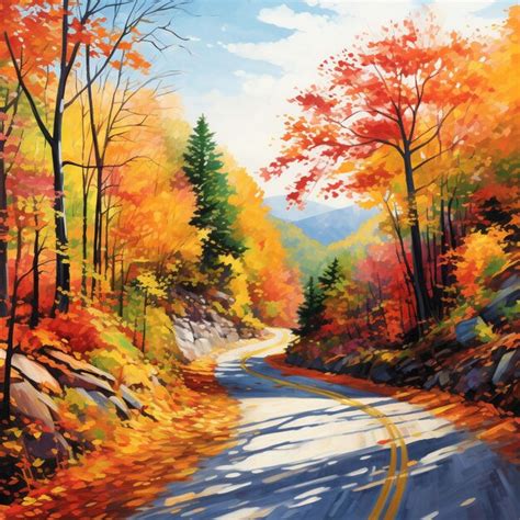 Premium AI Image | Autumn scene painting design