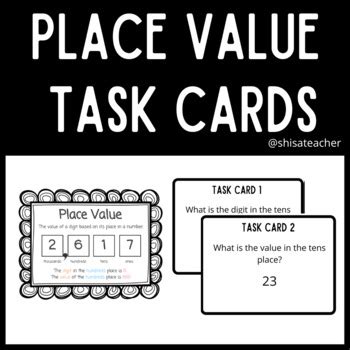 Place Value Task Cards By Shisateacher TPT