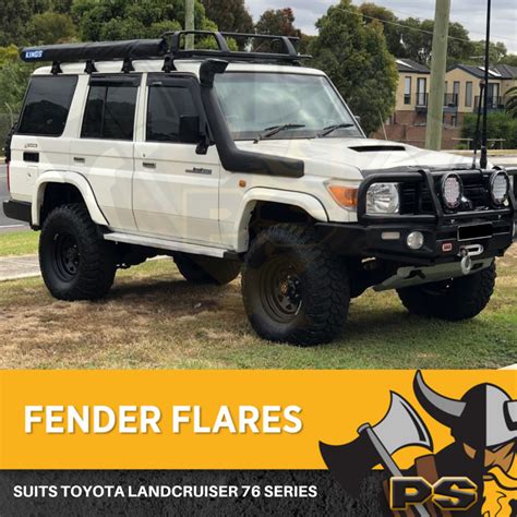 Flares to suit Toyota Landcruiser 76 Series Kit Full Set 2007 Onwards Guards - PS4X4