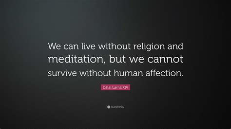 Dalai Lama XIV Quote: “We can live without religion and meditation, but we cannot survive ...