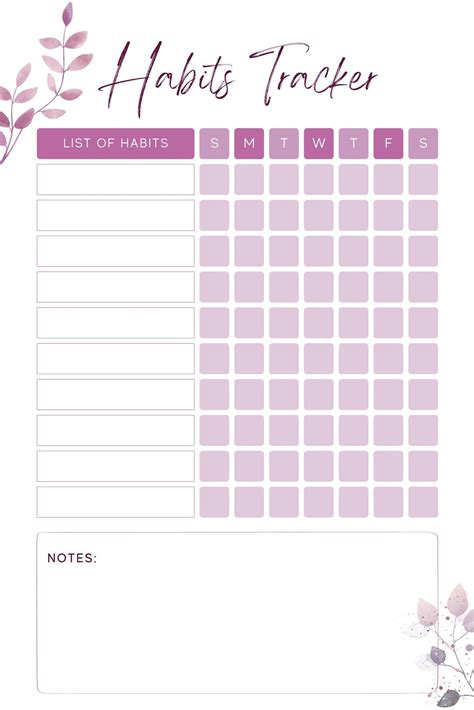 Printable Weekly Habits Tracker Simple To Use Start Tracking Your