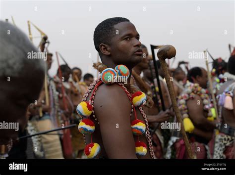 Group Of Male Suitors In Umhlanga Reed Dance Ceremony 2023 Kingdom Of