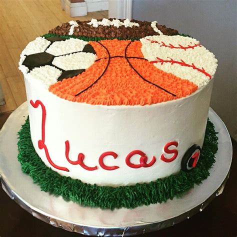 Buttercream sports theme cake | Sports birthday cakes, Sports themed ...