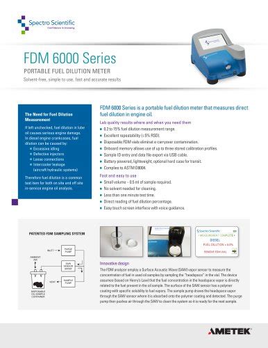 FDM 6000 Series Spectro Scientific PDF Catalogs Technical