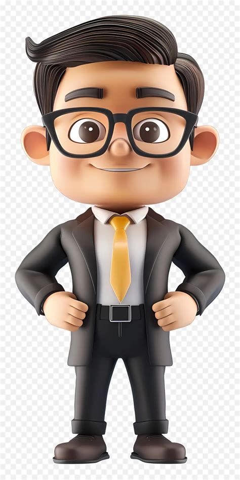 Professional Businessman - Cartoon businessman in suit with hands on ...