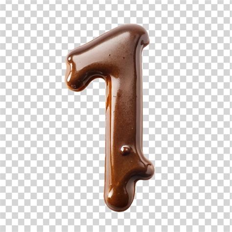 Premium Psd Number With Dripping Drop Is Made Of Melted Chocolate