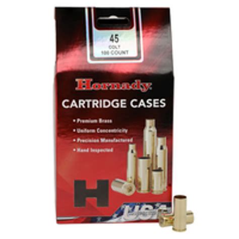 Hornady Reloading Pistol Unprimed Brass Cases 45 Colt 100 Per Box