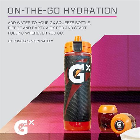 gatorade gx hydration system  slip squeeze bottles sports drink
