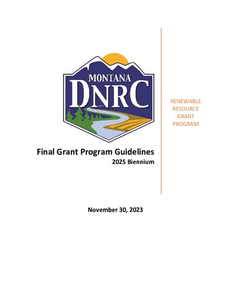 Fillable Online Dnrc Mt Grants And Contributions For Promoting The Safe