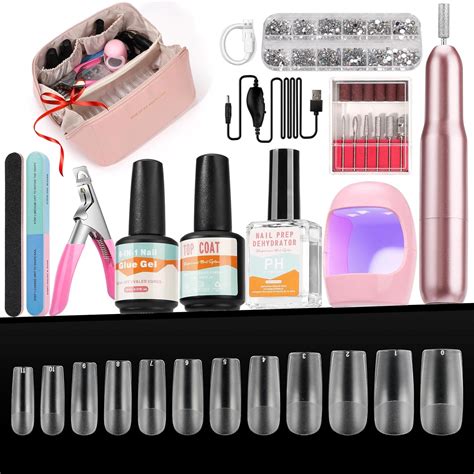 Rosiour Nail Tips And Glue Gel Kit Gel Nail Kit Nail Extension Kit