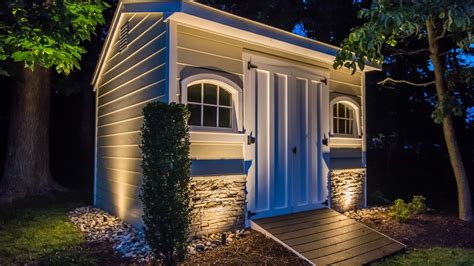 Custom Shed Design With Landscape Lighting Feature Piece Youtube