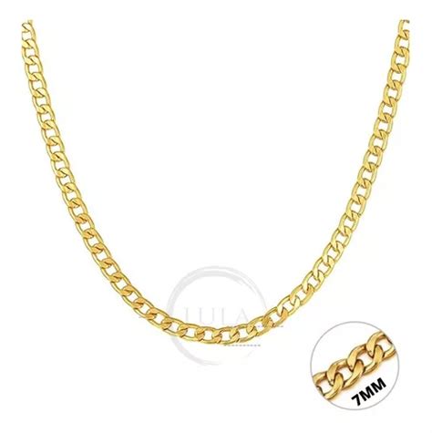 Collar Cadena Hombre Acero Quirurgico Dorado Eslabon 0 7cm