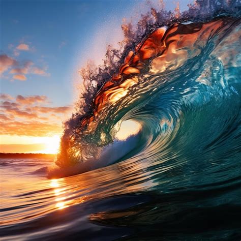 Premium Photo | Ocean big wave surf wallpaper AI Generated