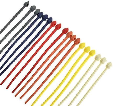 Amazon 18 Pack Silicone Cable Ties Colored Cable Management Large