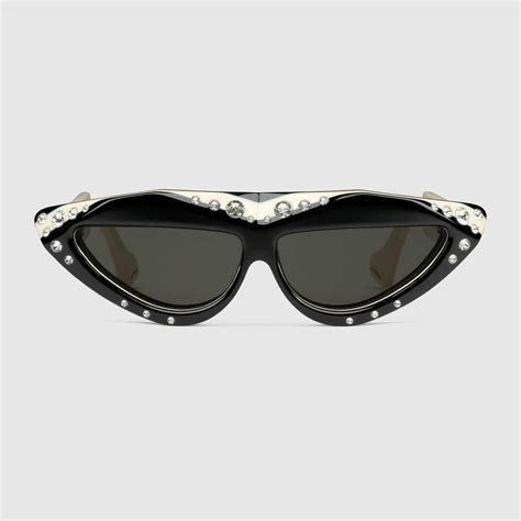 Gucci Oval Sunglasses With Crystals