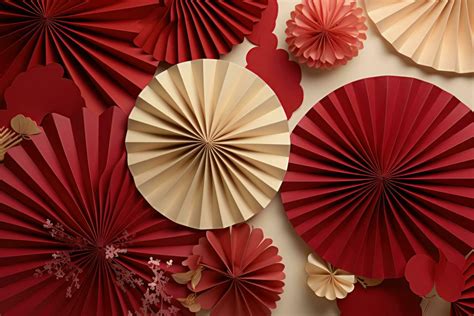 AI generated an animated origami paper fan and some red paper kimono ...