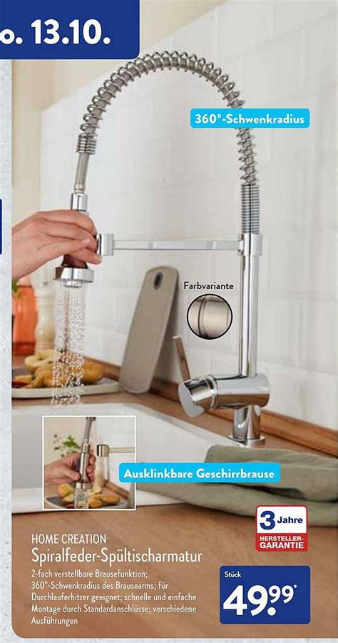 Home Creation Spiralfeder Sp Ltischarmatur Angebot Bei Aldi Nord