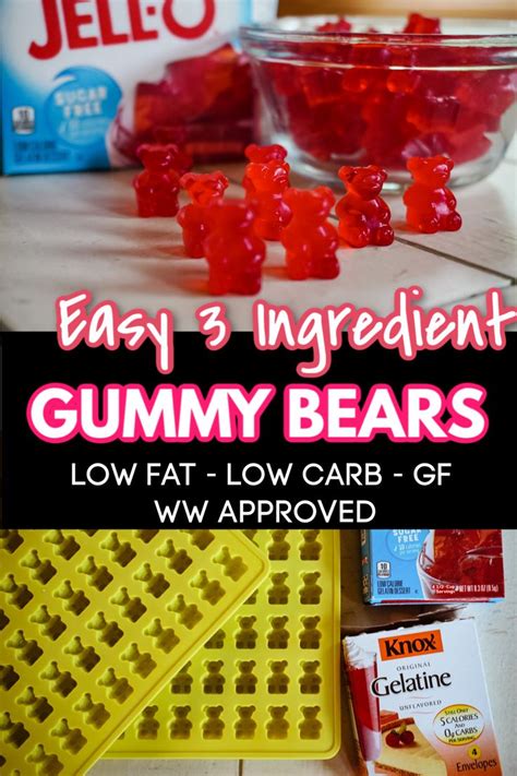 Easy 3 Ingredient Healthy Gummy Bears - Gluten Free -WW - 0 Points ...