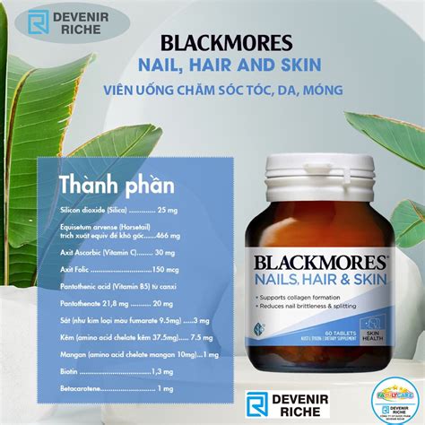 Viên Uống Hỗ Trợ Đẹp Da Móng Và Tóc Blackmores Nails Hair Skin Úc