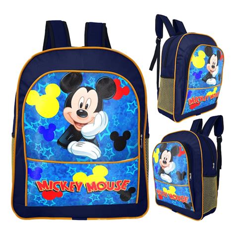 Mochila Escolar Infantil Grande Mickey Mouse Azul Amarelo Shopee Brasil