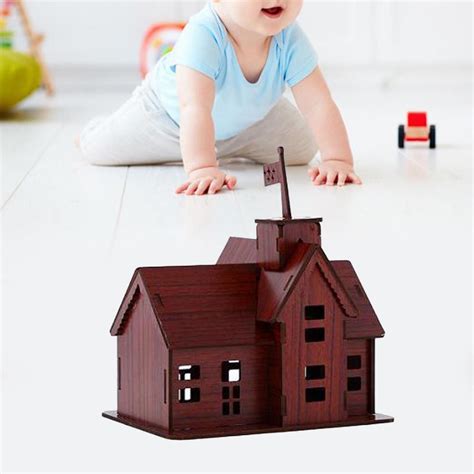 3D Puzzle Architecture Cabin Building DIY Kits Handicraft Ornament ...