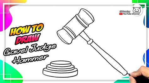 How To Draw Gavel Judge Hammer Easy YouTube