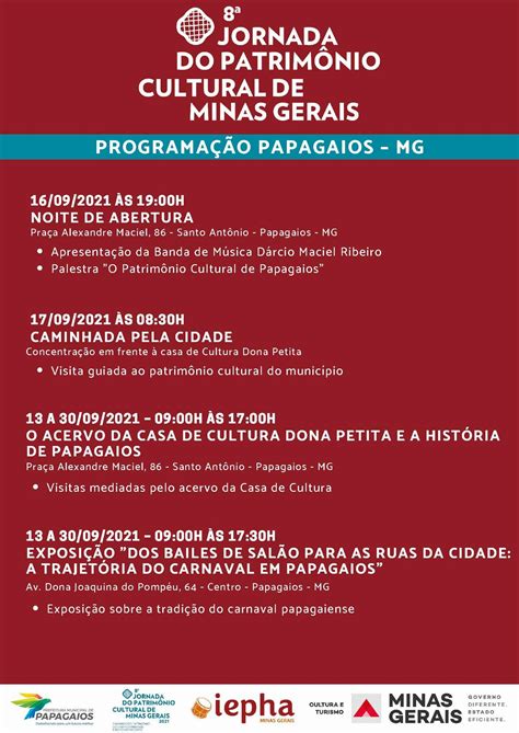 8a Jornada Do Patrimônio Cultural De Minas Gerais Prefeitura