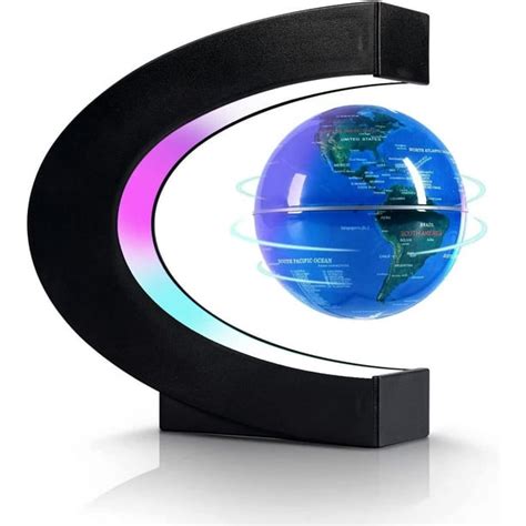 Bshapplus® Floating Globeworld Globe With 68 Led Standlevitating