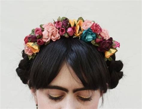 Frida Flower Crown Mexican Flower Headband Fiesta Colorfulfloral