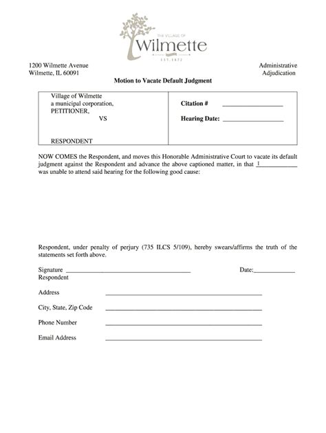 Motion To Vacate Default Judgment Fill Out Sign Online DocHub