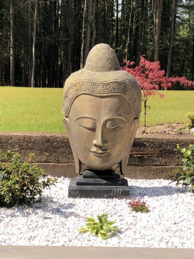 Beautiful Large Buddha Head Stone Garden Ornaments And Garden Statues In Uk