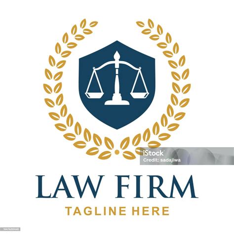 Law Firm Logo Design Vector Judge Scale Logo Stock Illustration