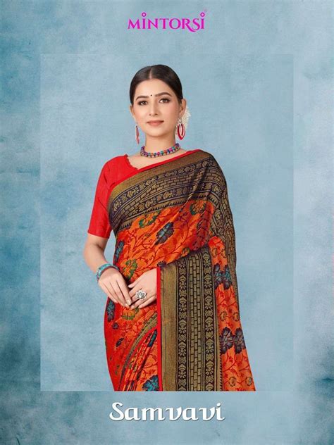 Varsiddhi Fashion Mintorsi Samvavi Printed Chiffon Brasso Sarees