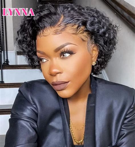 Cute Short Curly Wigs Pixie Cut Wig Human Hair Wigs For Black Woman