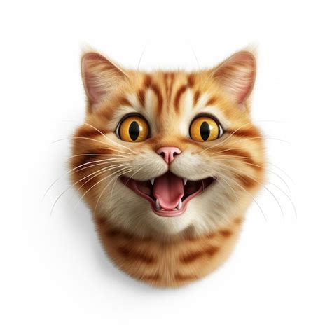 Premium Ai Image Grinning Cat With Smiling Eyes Emoji On White Background H