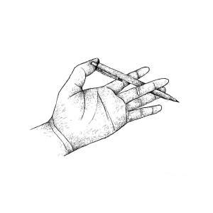 Hand Holding A Pen Preparing For Writing Drawing By Iam Nee Pixels