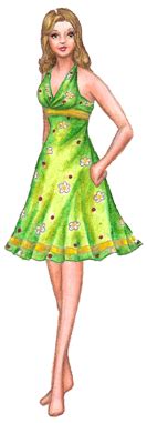 Sylvia My New Paper Doll With Green Halter Dress Liana S Paper Dolls