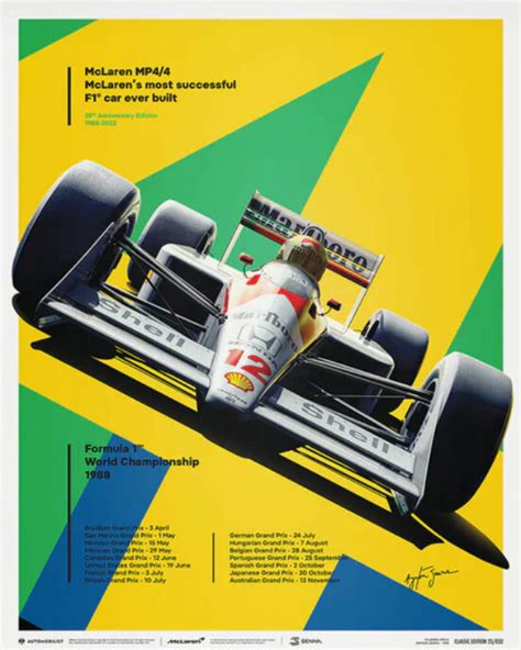 Art Print Mclaren Mp44 Ayrton Senna San Marino Gp 35th