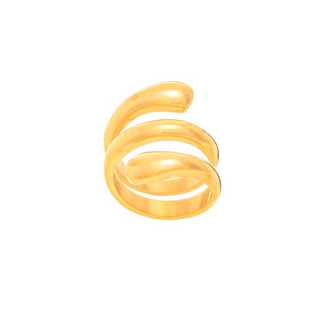 Anel A O Espiral Aco Dourado Stone By Stone