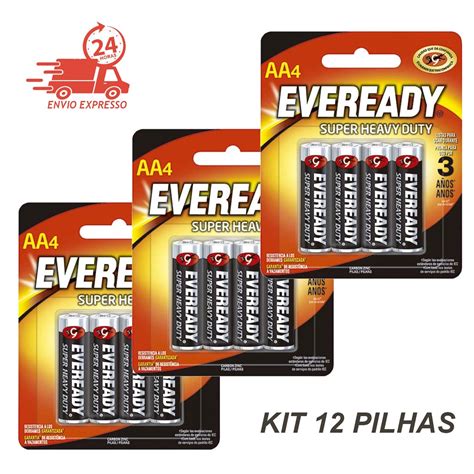 Pilha Eveready - Kit 12 Pilhas AA Eveready Comum Super Heavy Duty Longa Duração | Shopee ...